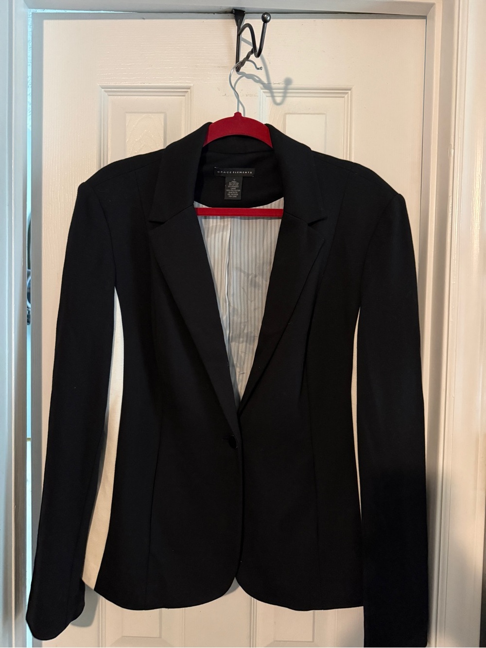 Grace Element color block blazer size 12 black and cream - lined